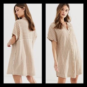 Rhythm Bahamas Beach Shirt Dress in Sunburn Stripe Size Small